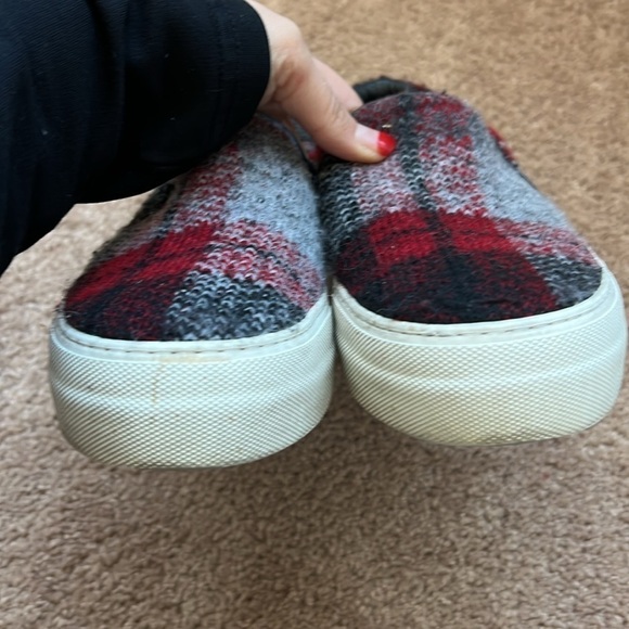 Joshua Sanders Fleece Plaid Slip On Sneakers - Picture 2 of 6